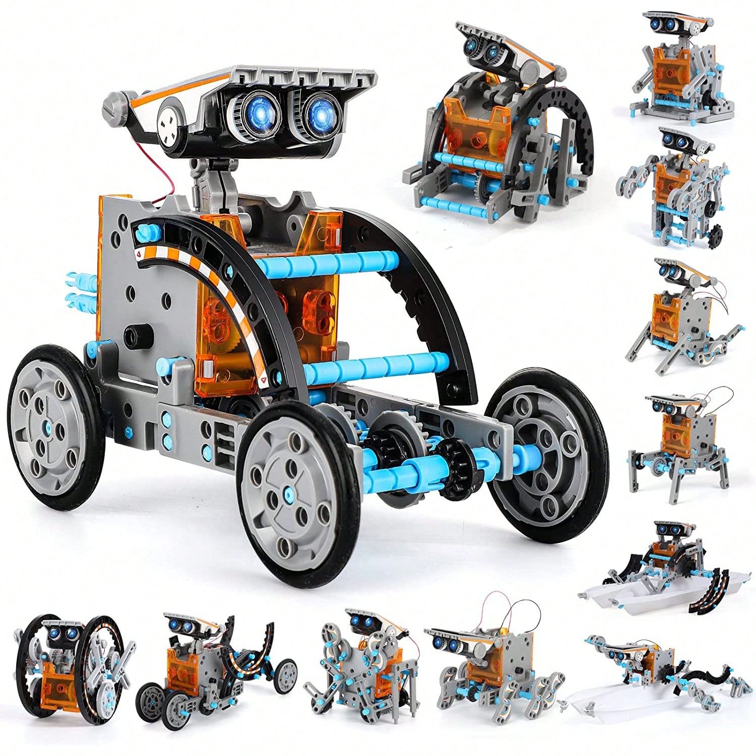 Stem Solar Robot Kit For Kids - ชุดของเล่นหุ่นยนต์พลังงานแสงอาทิตย์แบบประกอบเอง 12-in-1 สำหรับเด็กอายุ 8 9 10