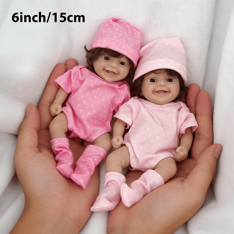 Reborn Baby Doll Silicone Realistic - ตุ๊กตา Reborn น่ารักขนาดเล็ก 6 นิ้ว ตัวทำจากซิลิโคนทั้งตัว