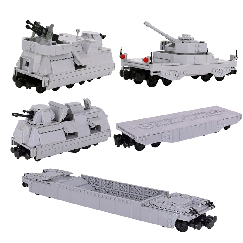 Lego Compatible Military Tank - MOC City ทหารรถถังพิฆาตรถหุ้มเกราะปืนใหญ่รถไฟ Rail Building Block