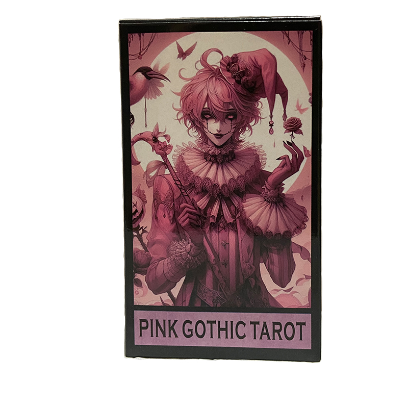 Tarot Cards Deck With Guidebook - ไพ่ทาโรต์กอธิคสีชมพู 78 ใบ ภาษาอังกฤษ สำหรับงานปาร์ตี้ครอบครัว ไพ่ทาโรต์คุณภาพสูงสำหรับการบอกโชคลาภและพยากรณ์