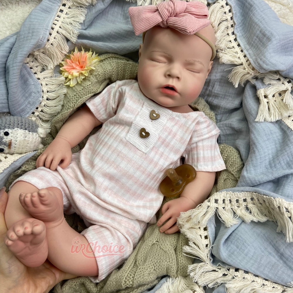 Reborn Baby Doll Silicone Realistic - ตุ๊กตาเด็กผู้หญิงซิลิโคนรีบอร์น 20 นิ้ว รูปร่างอวบอิ่ม มีน้ำหนัก สมจริง