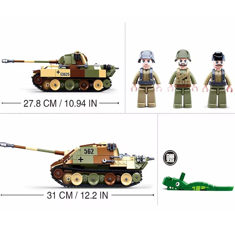 725 ชิ้น ตัวต่อรถถังทหาร Panze - Lego Compatible Military Tank บทวิจารณ์และราคา