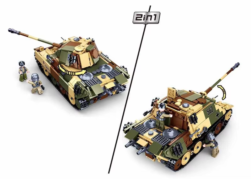 725 ชิ้น ตัวต่อรถถังทหาร Panze - Lego Compatible Military Tank บทวิจารณ์และราคา