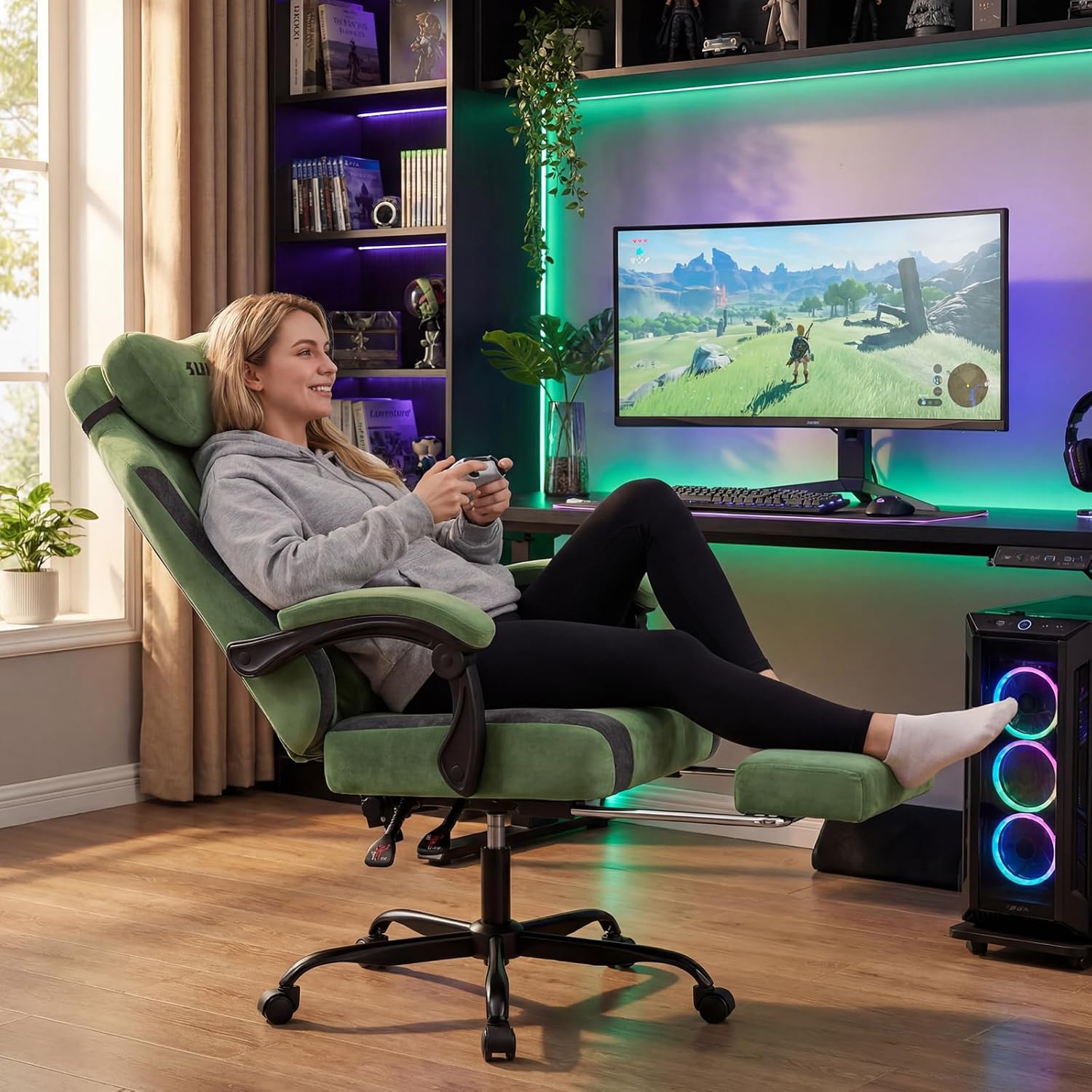 เก้าอี้เกมมิ่งบุผ้า ออกแบบตามห - Video Games บทวิจารณ์และราคา