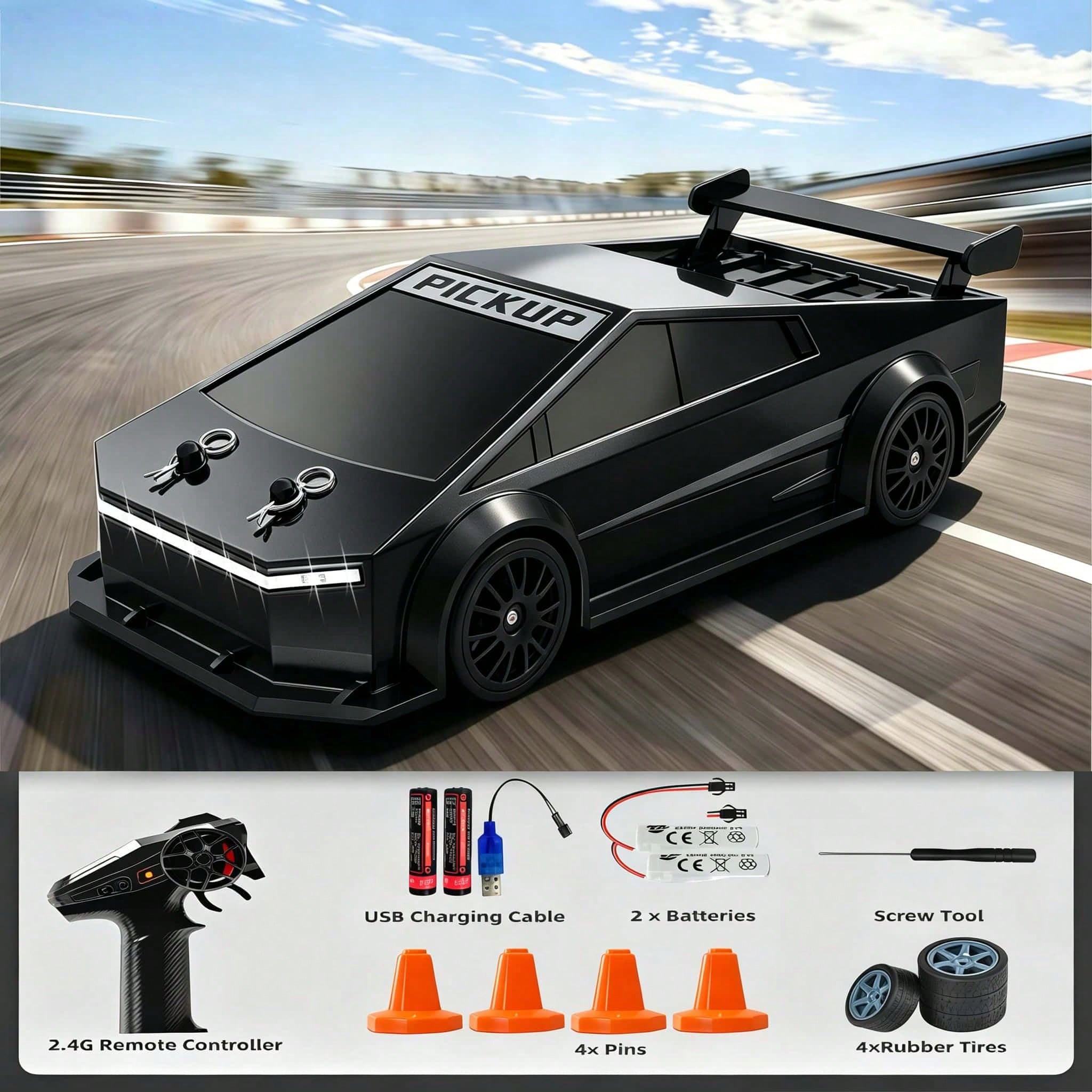 รถบังคับวิทยุแบบขับเคลื่อนสี่ล - Rc Drift Car 1 24 Scale 4Wd บทวิจารณ์และราคา