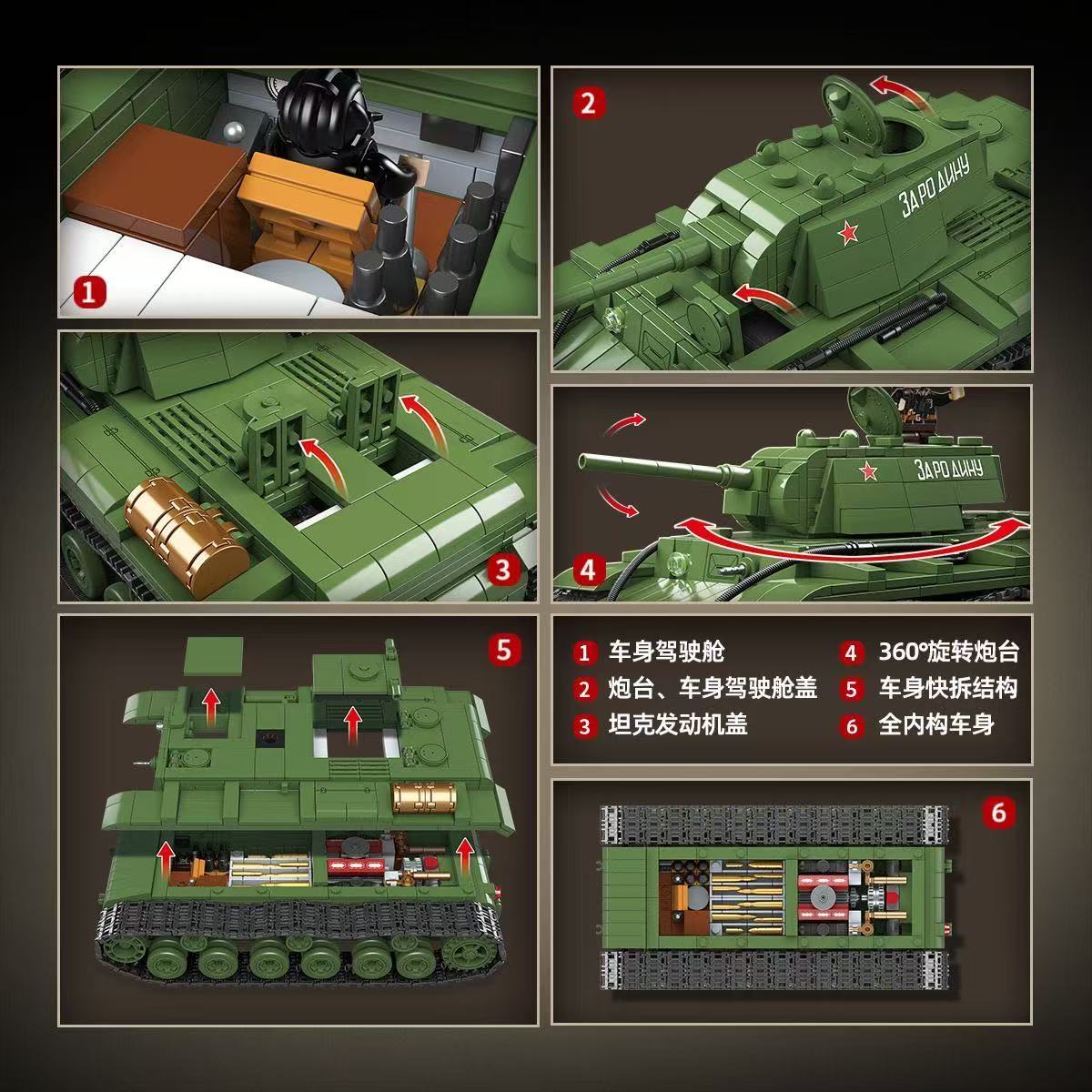 ชุดตัวต่อรถถังหนัก T-34 KV-1 ร - Lego Compatible Military Tank บทวิจารณ์และราคา