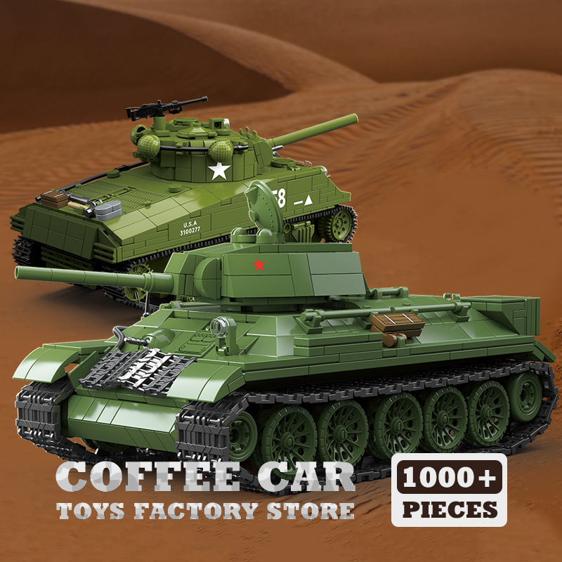 ตัวต่อรถถังขนาดกลาง M4A3 รถหุ้ - Lego Compatible Military Tank บทวิจารณ์และราคา