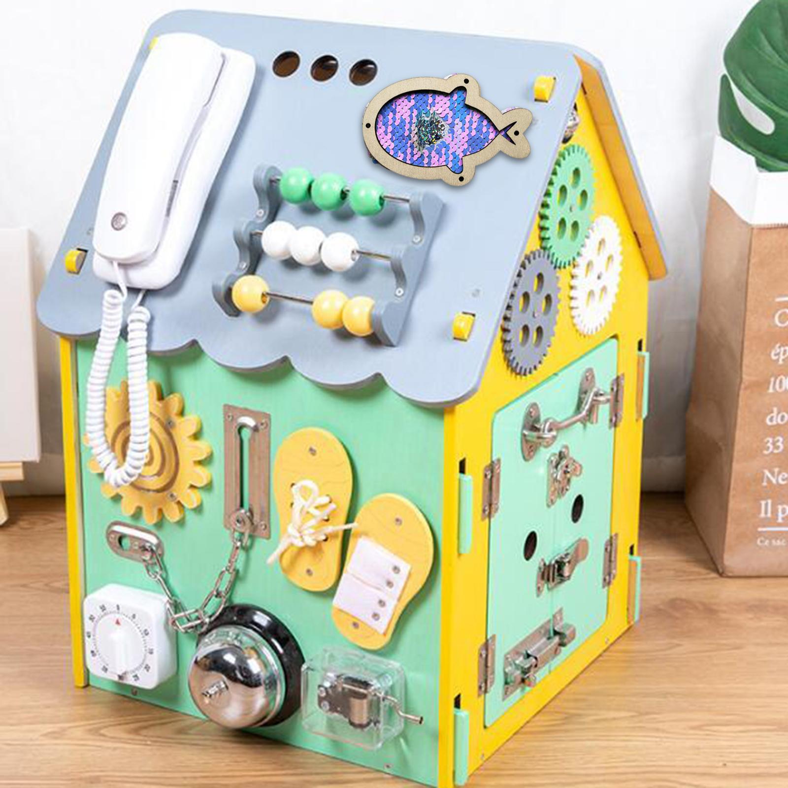 กระดานกิจกรรมสำหรับเด็ก รูปปลา - Montessori Wooden Busy Board Toddler บทวิจารณ์และราคา